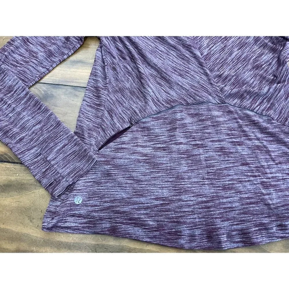 Lululemon Mock Neck &Go Take-Off Cutout Back Long Sleeve Shirt Bordeaux Size 12 - Picture 10 of 11